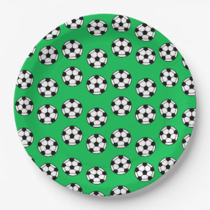 Funny Soccer Ball Pattern Paper Plate