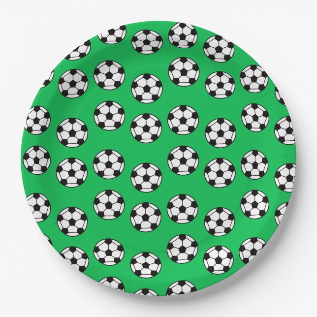 Funny Soccer Ball Pattern Paper Plate (Front)