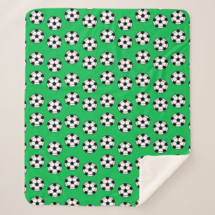 Funny Soccer Ball Pattern Sherpa Blanket
