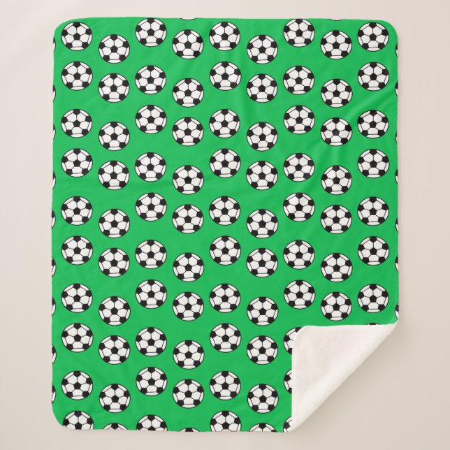 Funny Soccer Ball Pattern Sherpa Blanket (Front)