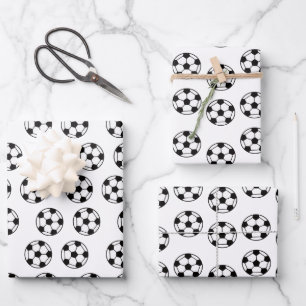 Funny Soccer Ball Pattern Wrapping Paper Sheet