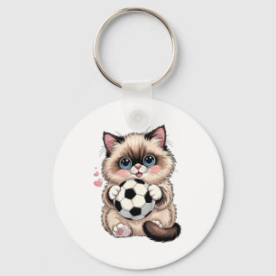 Funny Soccer Birman Just Girl Who Loves Cats Play Keychain