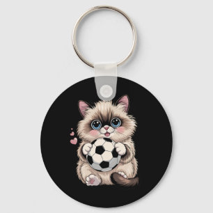 Funny Soccer Birman Just Girl Who Loves Cats Play Keychain