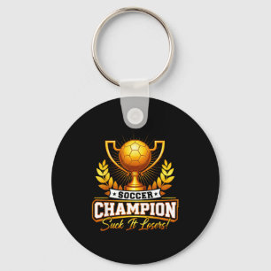 Funny Soccer Champion Trophy  Keychain