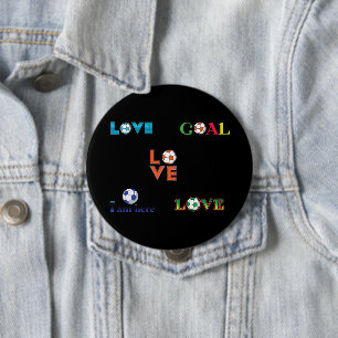Funny Soccer Cup Sticker 4 Inch Round Button