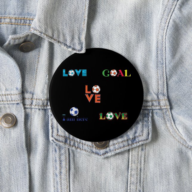 Funny Soccer Cup Sticker 4 Inch Round Button (In Situ)