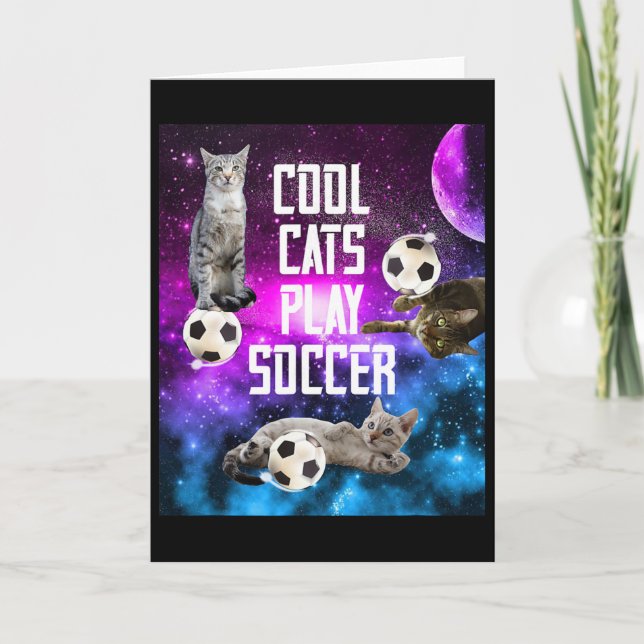 Funny Soccer Design Saying Cats  Card (Front)