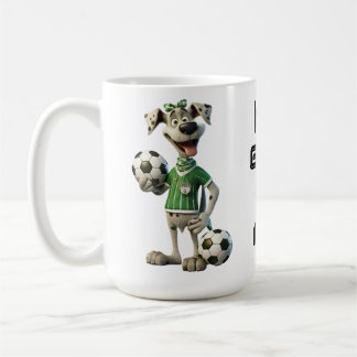 Funny Soccer Dog Custom Name & Text Coffee Mug