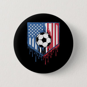 Funny Soccer Drip Boys Ice Cream Patriotic America 2 Inch Round Button