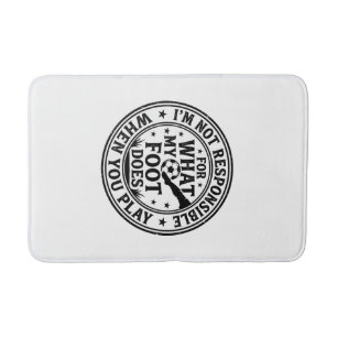 Funny Soccer Foot Warning Vintage Shirt Design_1 Bath Mat