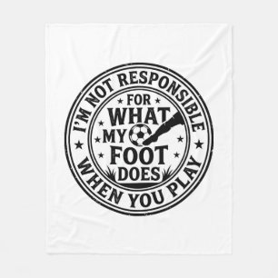 Funny Soccer Foot Warning Vintage Shirt Design_1 Fleece Blanket
