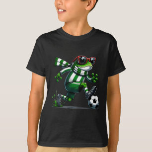 Funny Soccer Frog Animal Graphic Frog Playing Socc T-Shirt