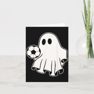 Funny Soccer Ghost Playing Soccer Lovers Halloween Card
