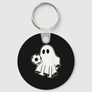 Funny Soccer Ghost Playing Soccer Lovers Halloween Keychain