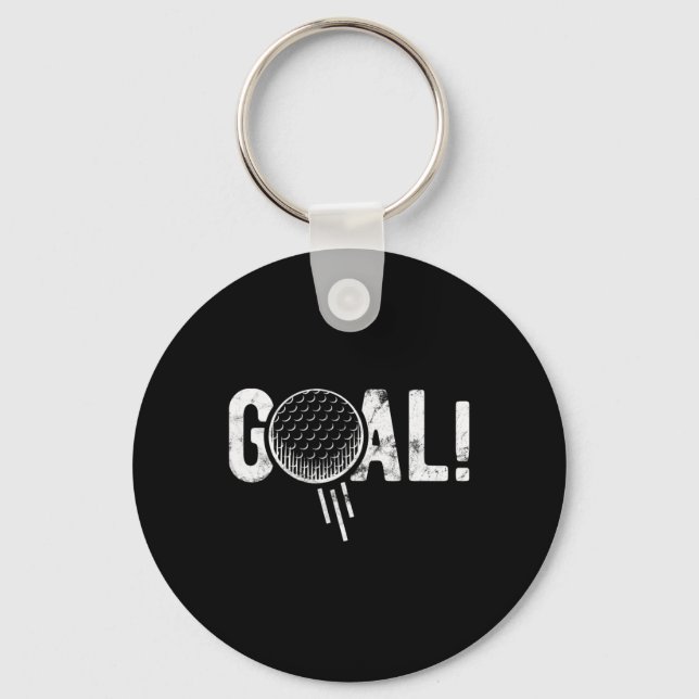 Funny Soccer Goal Golf Four Joke  Keychain (Front)