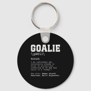 Funny Soccer Goalie Definition Projectiles 80mph J Keychain