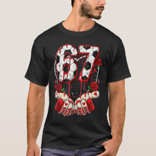 Funny soccer heart 67 six seven valentine meme T-Shirt