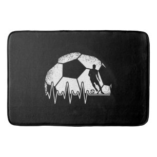 Funny Soccer Heartbeat Soccer Player Bath Mat