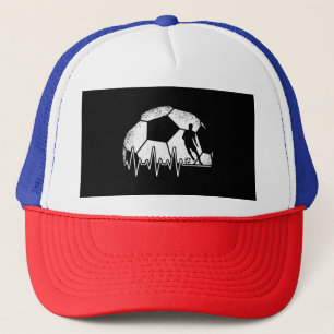 Funny Soccer Heartbeat Soccer Player Trucker Hat
