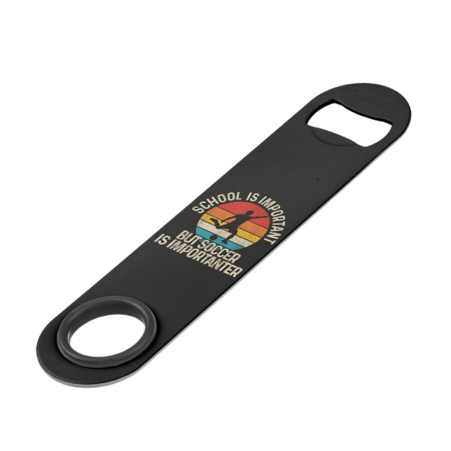 Funny Soccer Is Importanter Quote Back To School Bar Key (Front Angled)