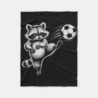 Funny Soccer Ll Raccoon Kick Win Game Hair Don't C Fleece Blanket