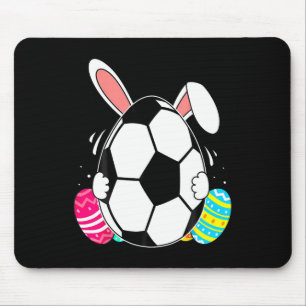 Funny Soccer Ll With Bunny Ears Easter Day Men Boy Mouse Pad