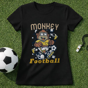 Funny Soccer Monkey Player Cartoon T-Shirt
