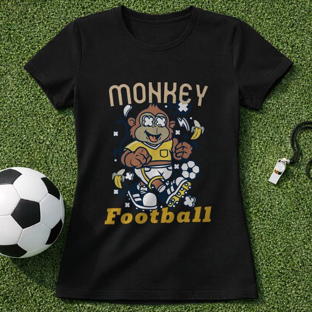  Funny Soccer Monkey Player Cartoon T-Shirt (Creator Uploaded)
