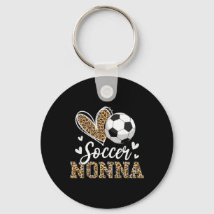 Funny Soccer Nonna Leopard Nonna Soccer Player Keychain