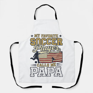 Funny Soccer Papa Vintage Shirt Design_1 Apron