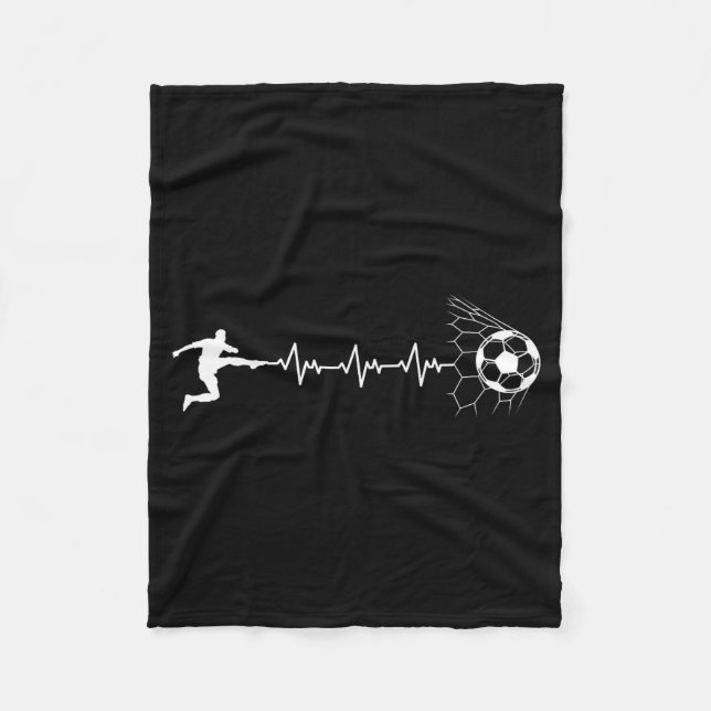 Funny Soccer Player Heart Pulse Graphic Srt Footba Fleece Blanket (Front)