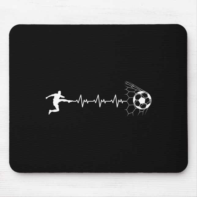 Funny Soccer Player Heart Pulse Graphic Srt Footba Mouse Pad (Front)