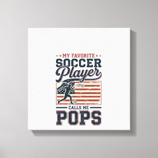 Funny Soccer Pops Vintage Engraving Shirt Design_1 Canvas Print