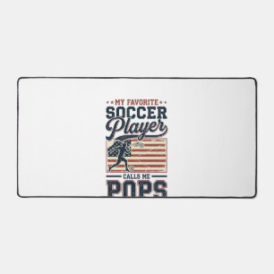 Funny Soccer Pops Vintage Engraving Shirt Design_1 Desk Mat
