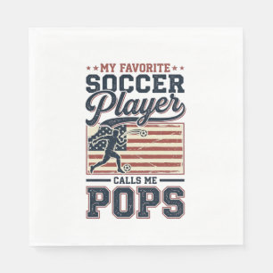 Funny Soccer Pops Vintage Engraving Shirt Design_1 Napkin