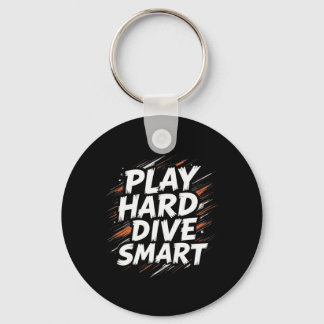 Funny Soccer Quote Gift Play Hard  Keychain