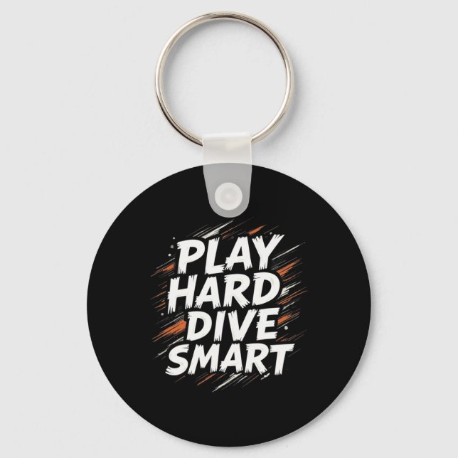 Funny Soccer Quote Gift Play Hard  Keychain (Front)
