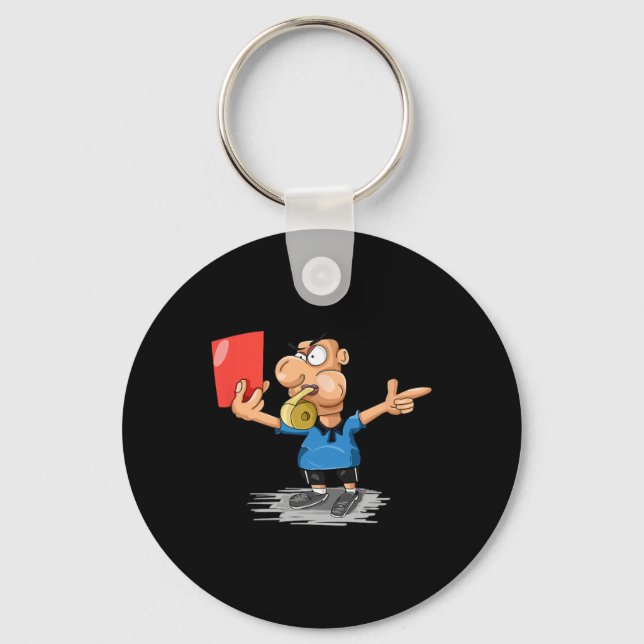 Funny Soccer Referee Red Card T Shirt Gift  Keychain (Front)