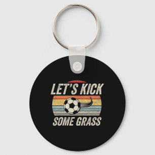 Funny Soccer Shirt Retro Vintage Let's Kick Some G Keychain