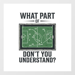 Funny Soccer Tactics Coach Vintage Shirt Design_1 Window Cling