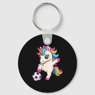 Funny Soccer Unicorn Just Girl Who Loves Winning M Keychain