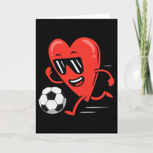 Funny Soccer Valentines Day Heart Boys Mens Sports Card