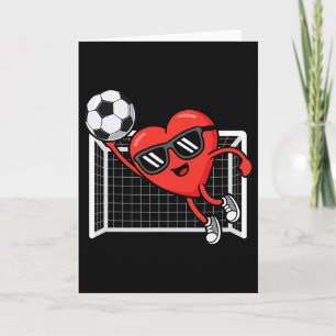 Funny Soccer Valentines Day Heart Boys Mens Sports Card