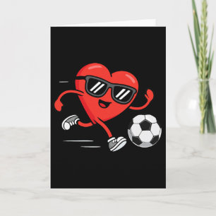 Funny Soccer Valentines Day Heart Boys Mens Sports Card