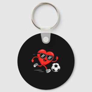 Funny Soccer Valentines Day Heart Boys Mens Sports Keychain