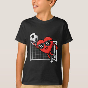 Funny Soccer Valentines Day Heart Boys Mens Sports T-Shirt