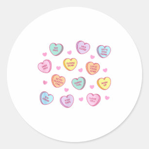 Funny Social Distance Valentine Candy Conversation Classic Round Sticker