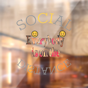 Funny Social Distance Window Cling
