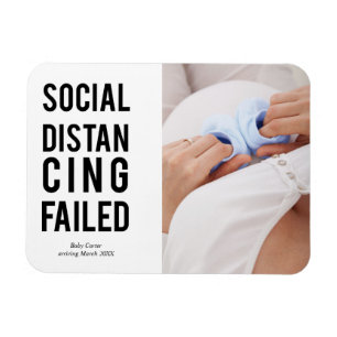 Funny Social Distancing Failed Modern Minimal Magnet