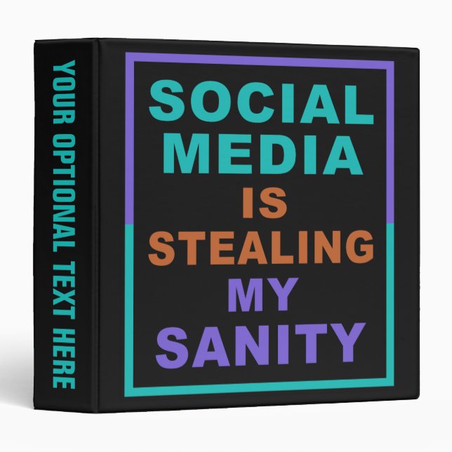 Funny “Social Media” custom binders (Front/Spine)